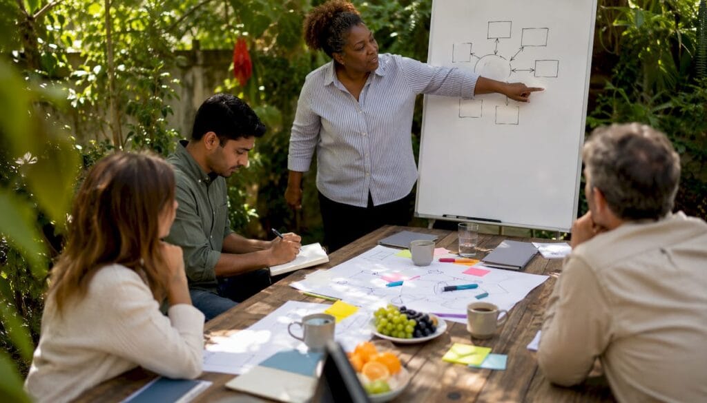 Des experts conçoivent des activités de team building sur mesure pour renforcer la cohésion d’équipe.