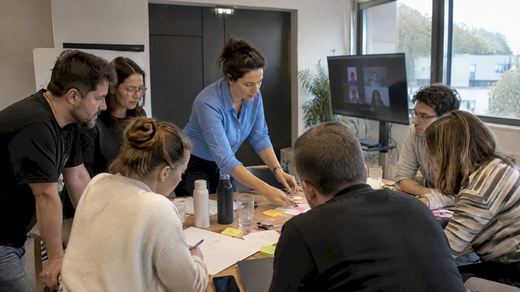 Équipe mixte mobilisée autour d'un défi commun