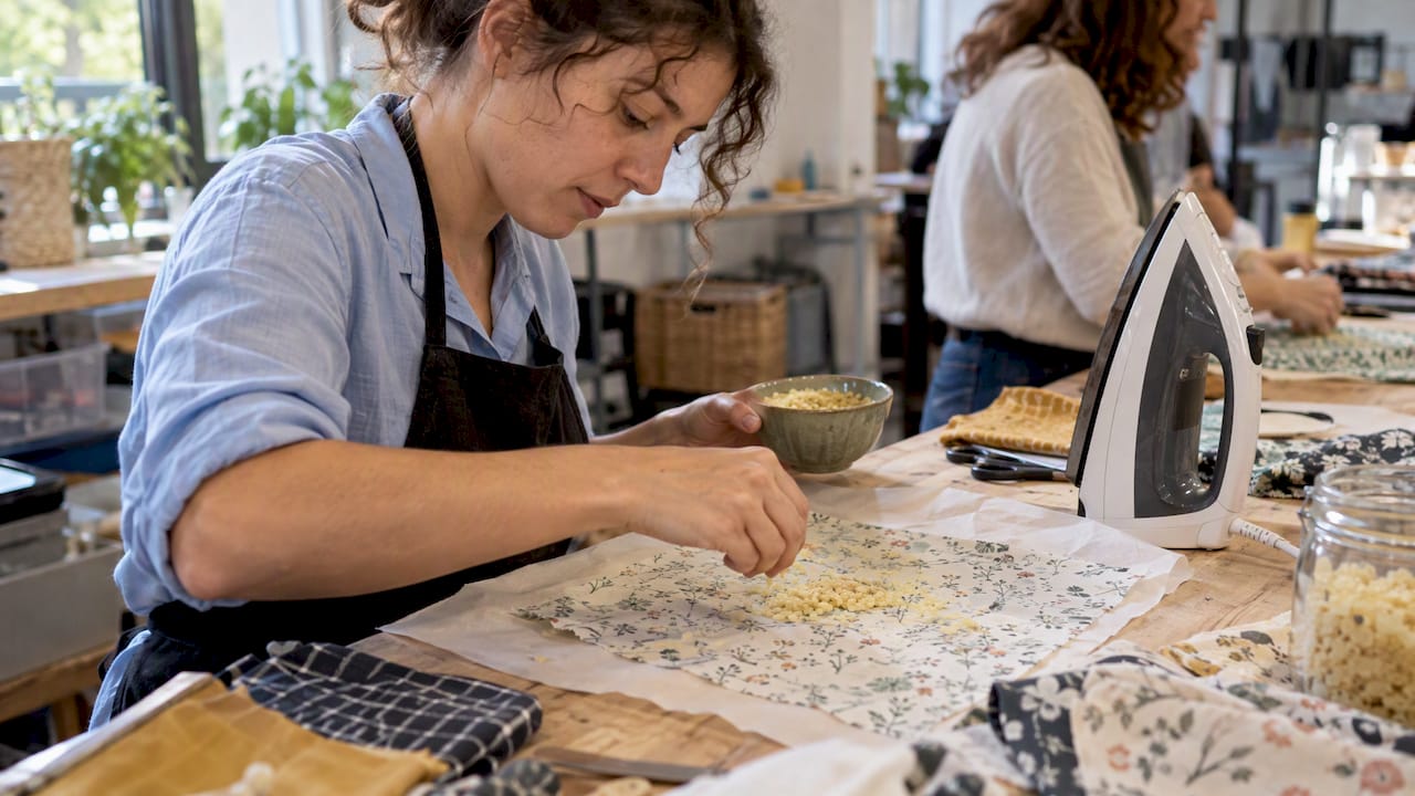 Réalisation d’un bee wrap avec du tissu récupéré